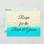 レシピカード海ショアビーチをテーマ結婚にした ポストカード (正面/裏面)