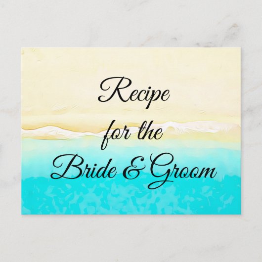 レシピカード海ショアビーチをテーマ結婚にした ポストカード (正面)