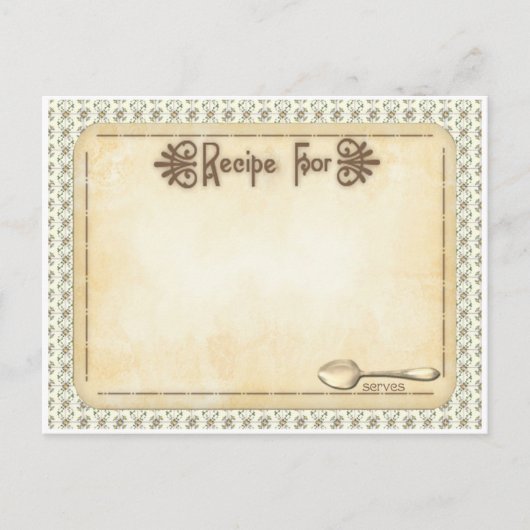 レシピカード祖母の古い時間の外観 ポストカード (正面)