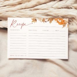 レシピカード秋インラブブライダルシャワーパンプキン 招待状