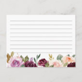 レシピカード花嫁プラムパープルフローラ ポストカード (裏面)
