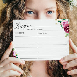 レシピカード花嫁プラムパープルフローラ ポストカード