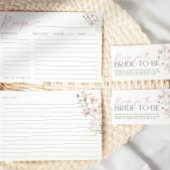 レシピカード花嫁赤面ピンク野草花 招待状