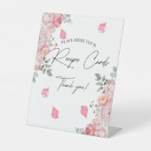 レシピカード赤面バラ花びらブライダルシャワー 台座サイン (正面)