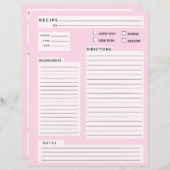 レシピカード (正面/裏面)