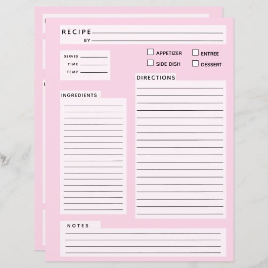 レシピカード (正面/裏面)