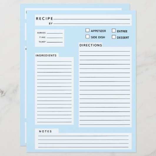 レシピカード (正面/裏面)