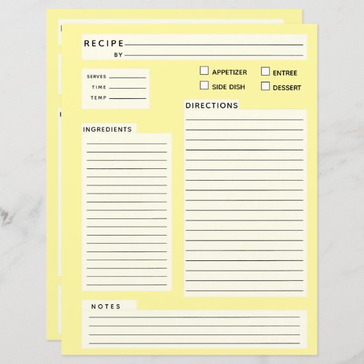 レシピカード (正面/裏面)