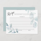 レシピカード |ほこりっぽい青い水色ユーカリ ポストカード (正面/裏面)