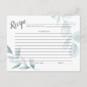 レシピカード |ほこりっぽい青い水色ユーカリ ポストカード (正面)