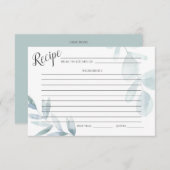 レシピカード |ほこりっぽい青い水色ユーカリ 招待状 (正面/裏面)