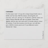 レシピカード インビテーションポストカード (裏面)