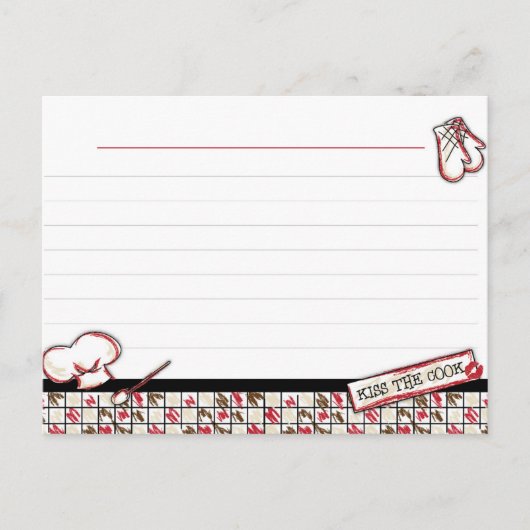 レシピカード。キスザ調理師 ポストカード (正面)