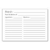 レシピカード |ハワイアンハイビスカスビーチブライダルシャワー テーブルナンバー (裏面)