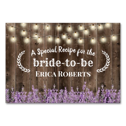 レシピカード | ラベンダーフローラ素朴ウッド テーブルナンバー (正面)