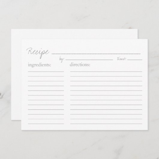 レシピカード | レシピスタイル (正面/裏面)