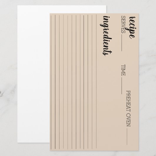 レシピカード 便箋 (正面/裏面)