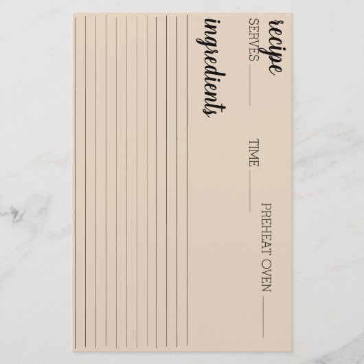 レシピカード 便箋 (正面)