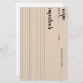 レシピカード 便箋 (正面/裏面)