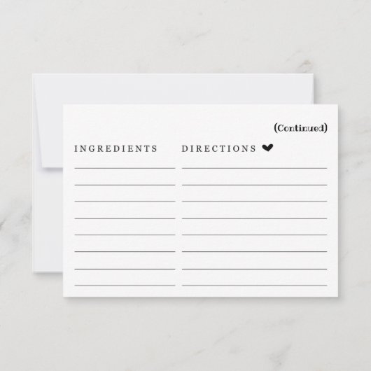 レシピカード 招待状 (裏面)