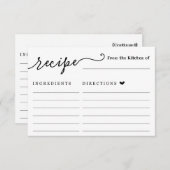 レシピカード 招待状 (正面/裏面)