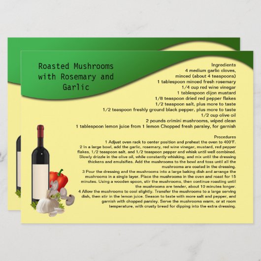 レシピカード 招待状 (正面/裏面)