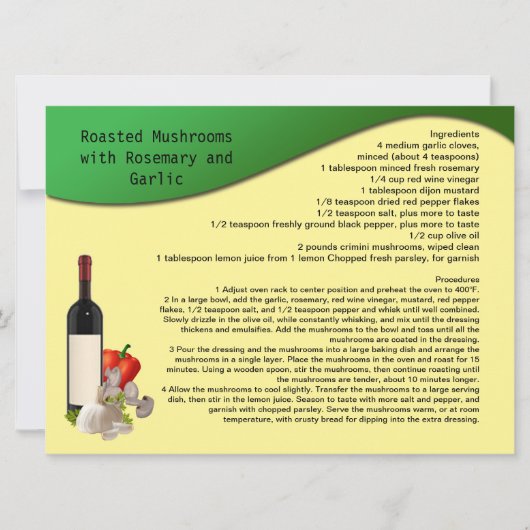 レシピカード 招待状 (正面)