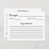 レシピカード 招待状 (正面/裏面)