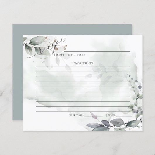 レシピカード |水素朴色セージ緑 (正面/裏面)