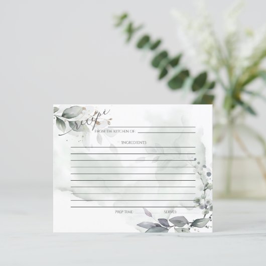 レシピカード |水素朴色セージ緑 (スタンド正面)