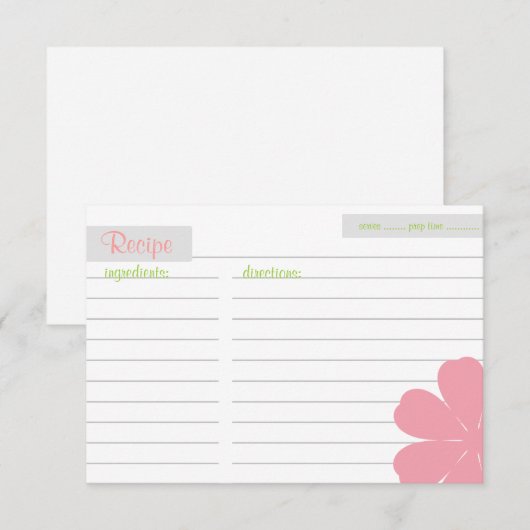 レシピカード |花っぽい |pi (正面/裏面)
