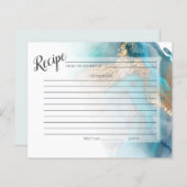 レシピカード |金ゴールドとティール(緑がかった色)のマーリーインク (正面/裏面)