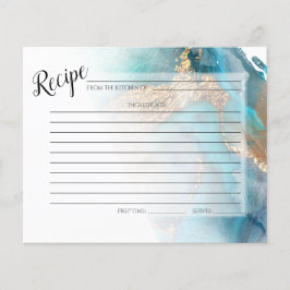 レシピカード |金ゴールドとティール（緑がかった色）のマーリーインク