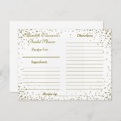 レシピカード|金ゴールドの紙吹雪 インビテーションポストカード (正面/裏面)