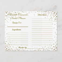 レシピカード|金ゴールドの紙吹雪 インビテーションポストカード