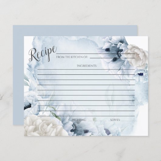 レシピカード |青素朴色の水色 (正面/裏面)