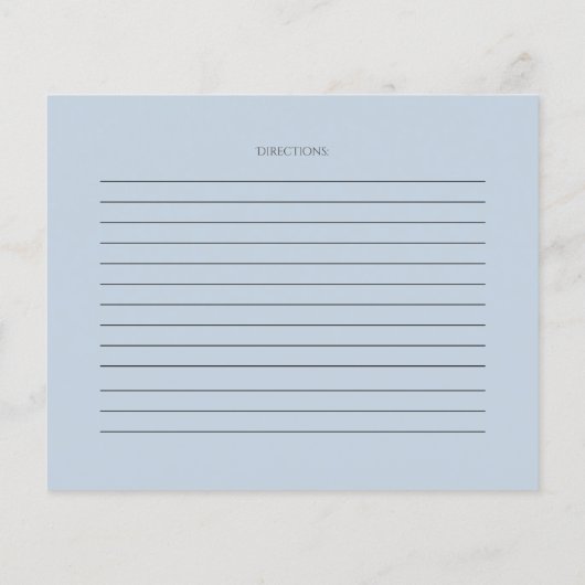 レシピカード |青素朴色の水色 (裏面)