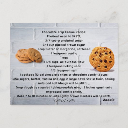 レシピキッチンシェフフードディナーデスティニーの運命 ポストカード (裏面)