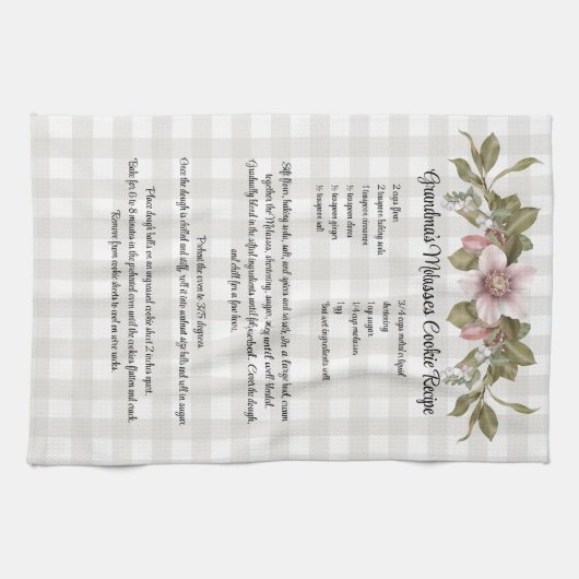 レシピキープサクリスマスククッキーファームハウスフローラ キッチンタオル (横)