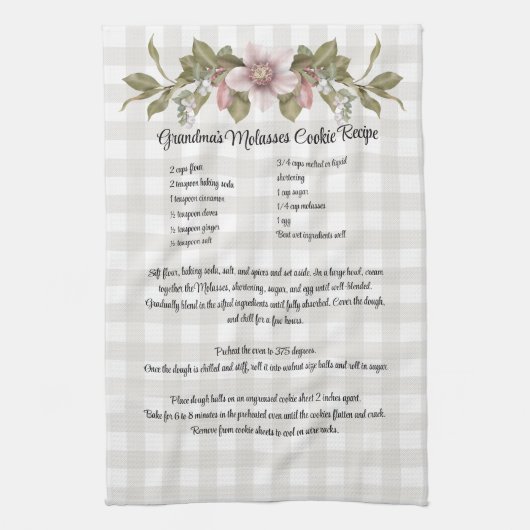 レシピキープサクリスマスククッキーファームハウスフローラ キッチンタオル (縦)