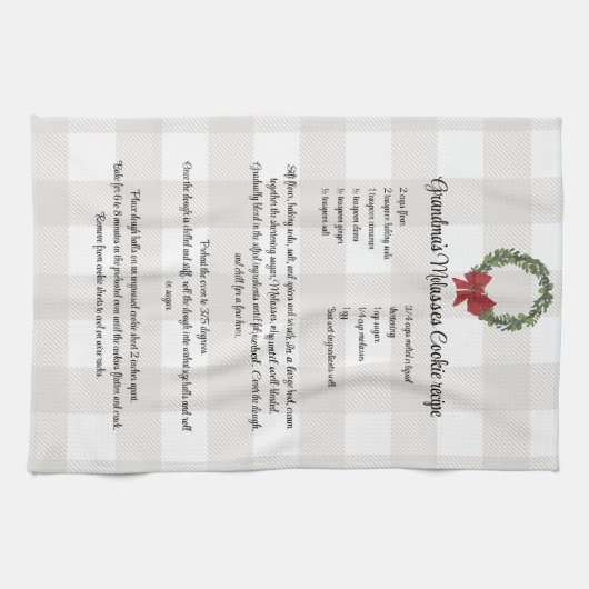 レシピキープサクリスマスククッキー赤い緑のプライド キッチンタオル (横)