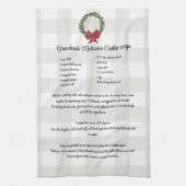 レシピキープサクリスマスククッキー赤い緑のプライド キッチンタオル (縦)