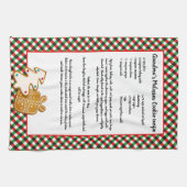 レシピキープサクリスマスククッキー赤い緑のプライド キッチンタオル (横)