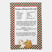 レシピキープサクリスマスククッキー赤い緑のプライド キッチンタオル (縦)