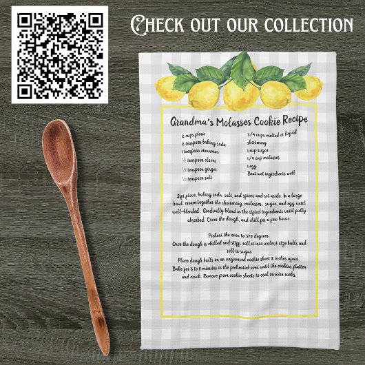 レシピキープサクレモンイエローグレープレイド キッチンタオル