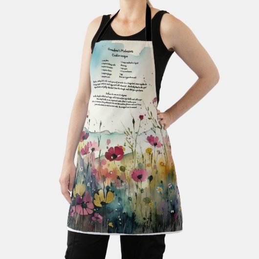 レシピキープサクWildflower水彩 エプロン (インサイチュ)