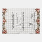 レシピキープサケクリスマスクッキーグレーブファロープレイド キッチンタオル (横)