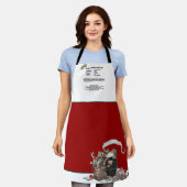 レシピキープサケレッドクリスマスヴィンテージサンタクロース エプロン (着用した状態)