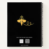 レシピクイーンビーキッチン調理師名黒金ゴールド ノートブック (裏面)