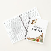 レシピクックブックウォーターカラーモノグラムキッチン ノートブック (内部)